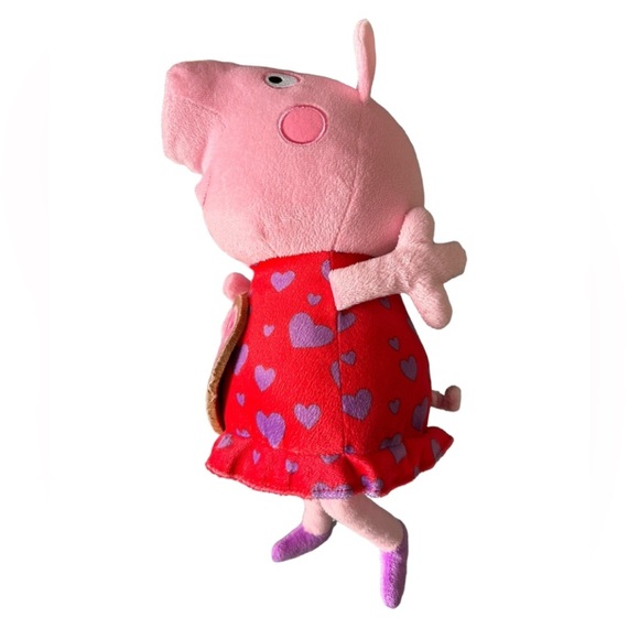 Peppa Pig Heart Love Dress Stuffed Animal Toy Birthday Gift Pink Red 15”‎ Long - Picture 2 of 4